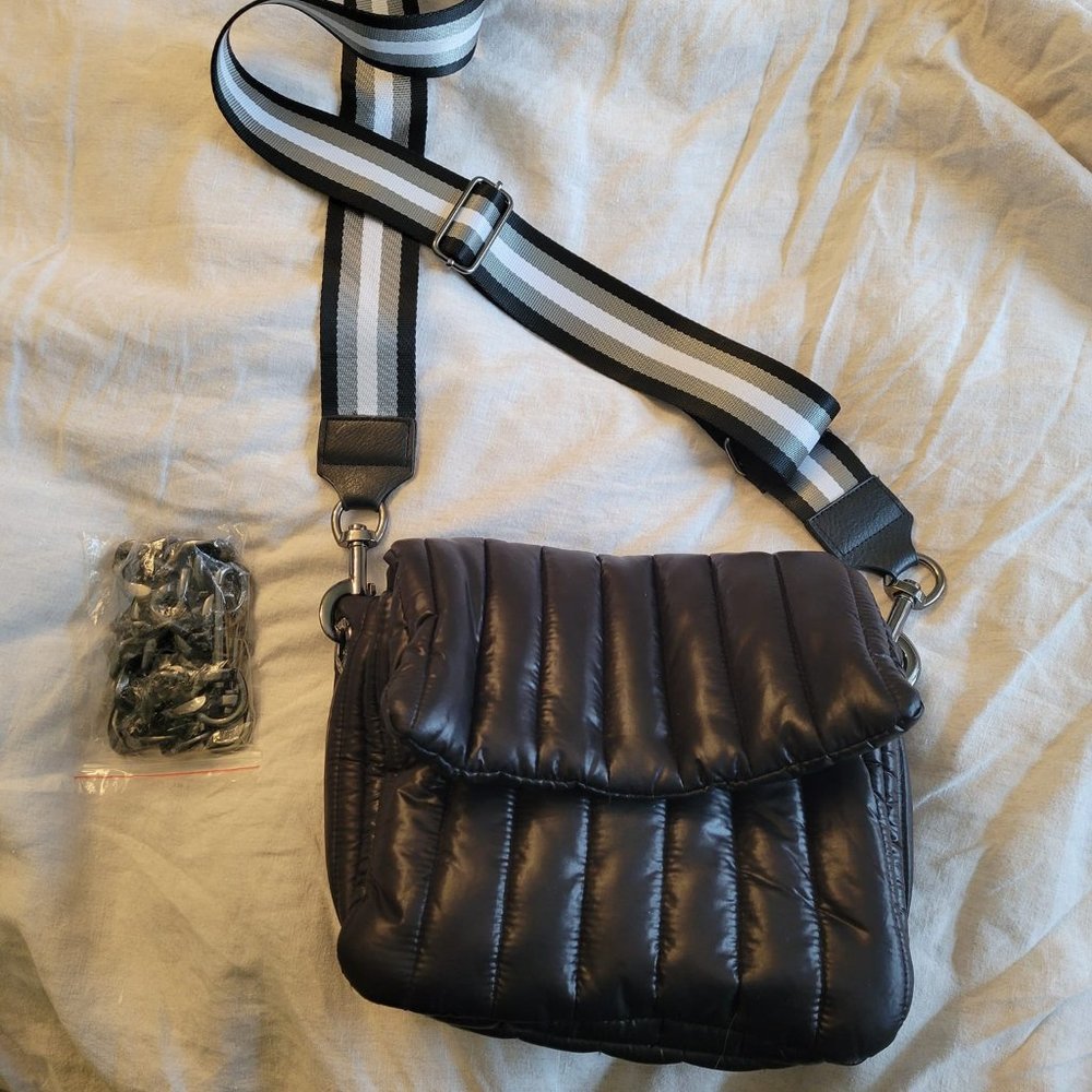 THINK ROYLN Quilted Puffer Crossbody Bag in Black - Picture 6 of 11